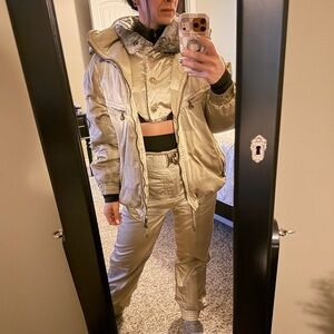 Vintage emmegi Tan Hooded Winter Jacket and Pants Set